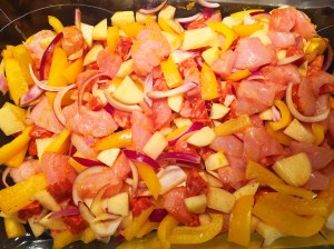 Chorizo chicken before